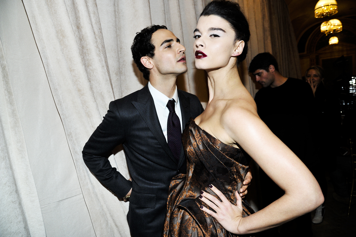 Zac Posen F/W 2013 Show at the Plaza Hotel, New York - purple FASHION