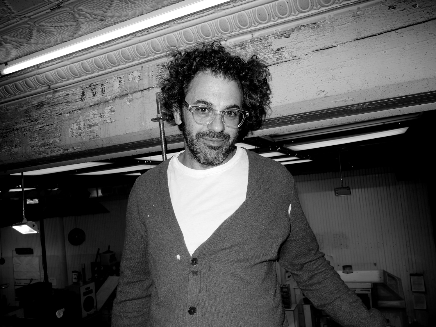 Tom Sachs at his studio, New York. Photo Olivier Zahm purple DIARY