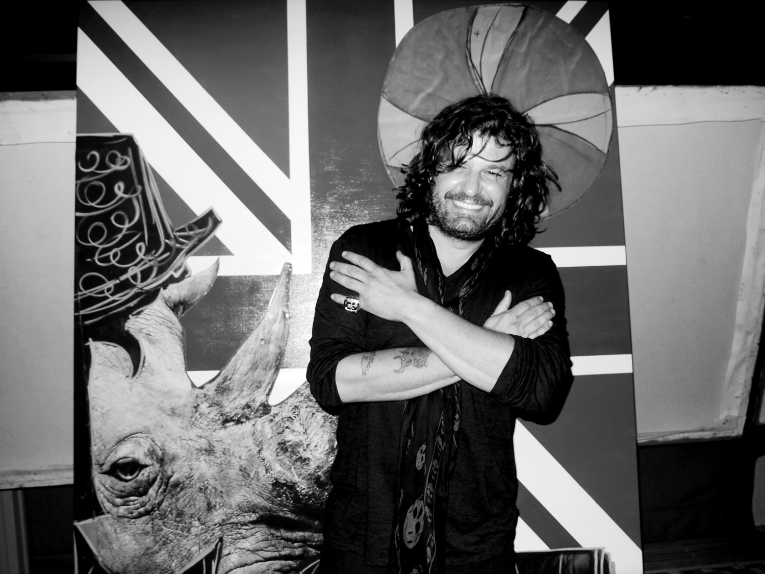 Domingo Zapata at the SLS hotel for his art opening of digital