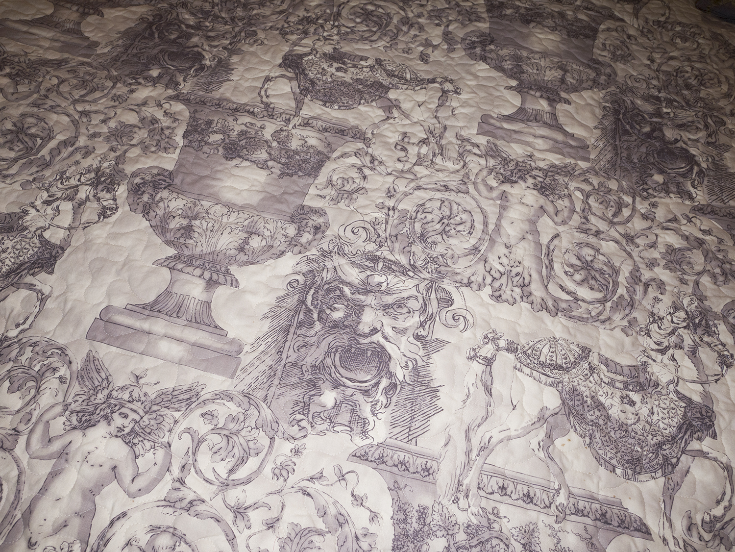 A beautiful quilt lining at the Hotel Hermitage MonteCarlo, Monaco