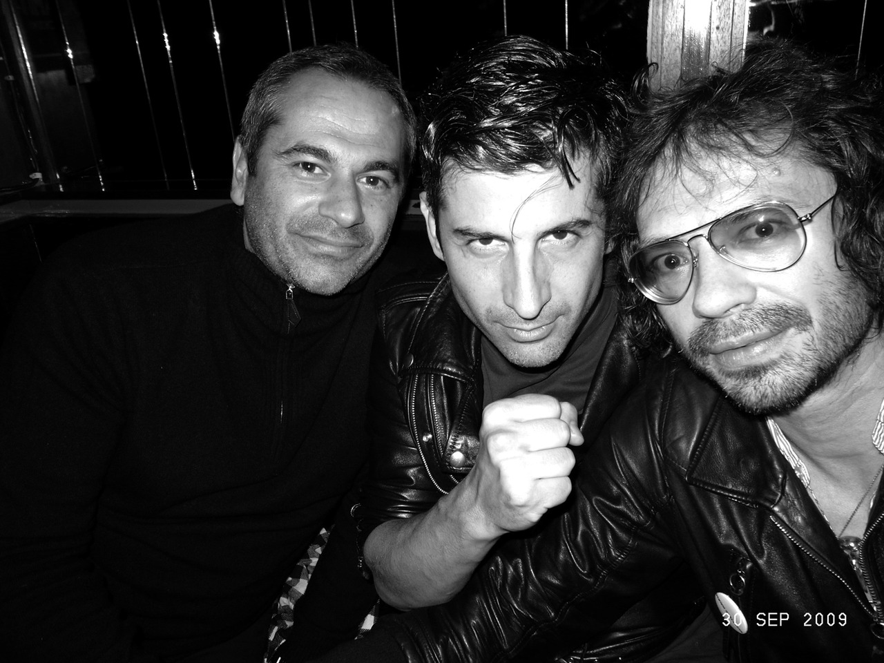 The three friends JeanYves Le Fur, André and Olivier Zahm at their... purple NIGHT