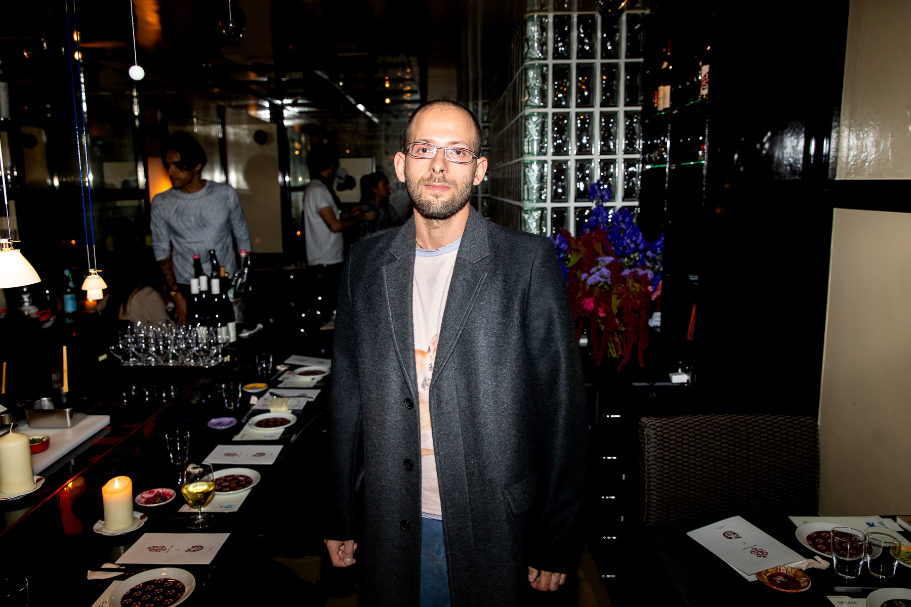 Morgan Moinian Adrian Tattoo Parlor for Art Basel Paris - purple NIGHT